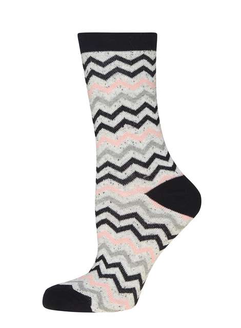 Black Chevron Stripe Socks